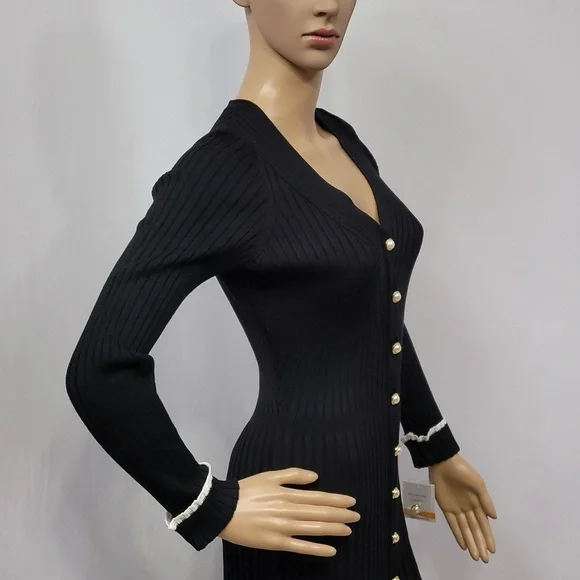 Taylor Fit And Flare Colorblock Mini Sweater Dress - Picture 7 of 17